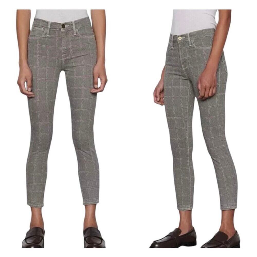 FRAME Le High Skinny Crop Plaid Pants Womens Size 24 NEW